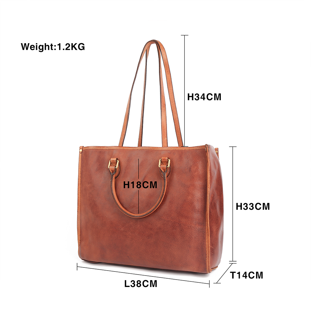 Elegant Genuine Cowhide Leather Lady Handbag - Timeless Grace
