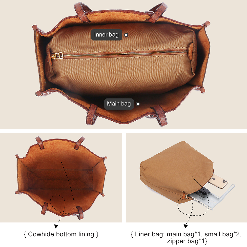 Elegant Genuine Cowhide Leather Lady Handbag - Timeless Grace