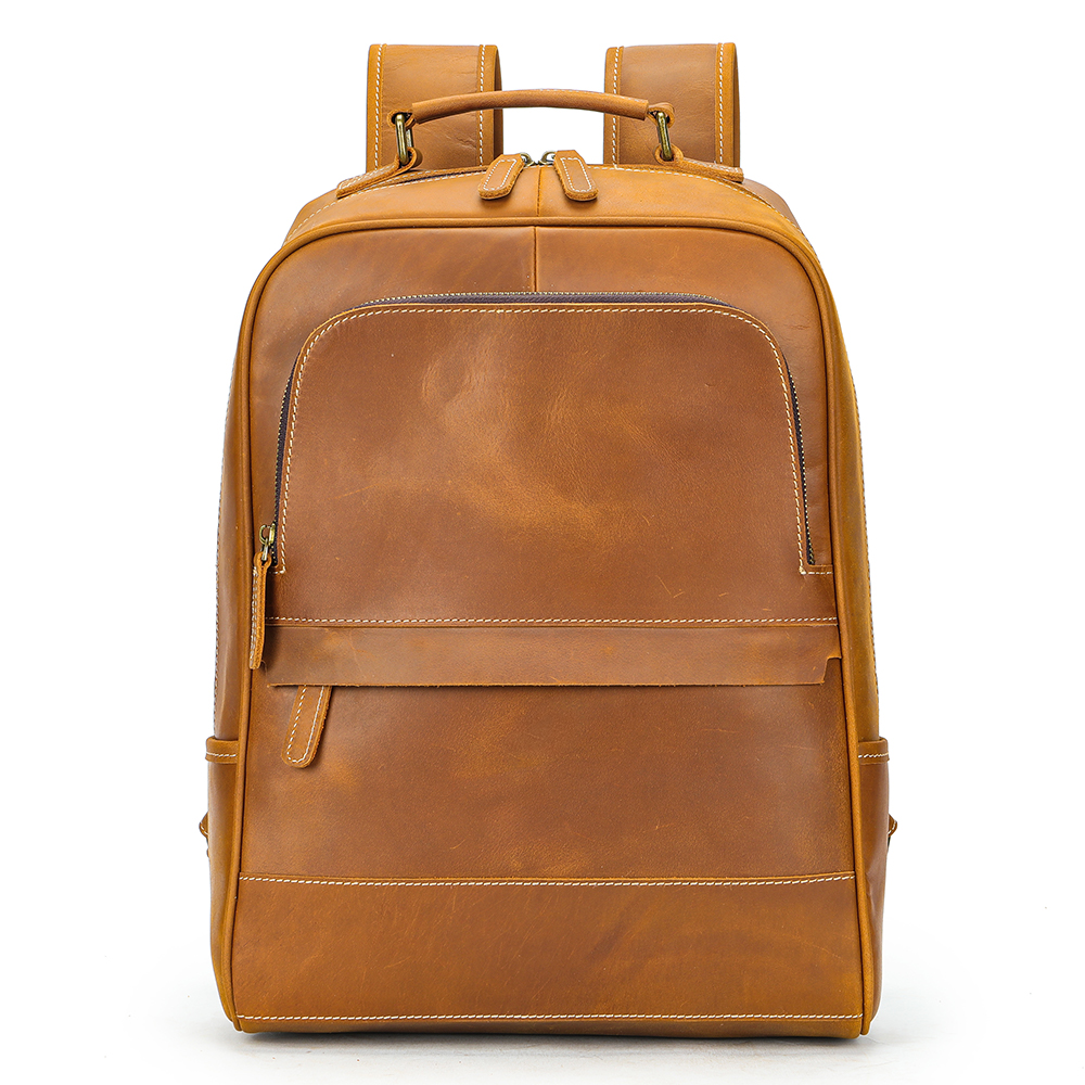 Durable Crazy Horse Leather Men’s Backpack - Classic Western Cowboy Style