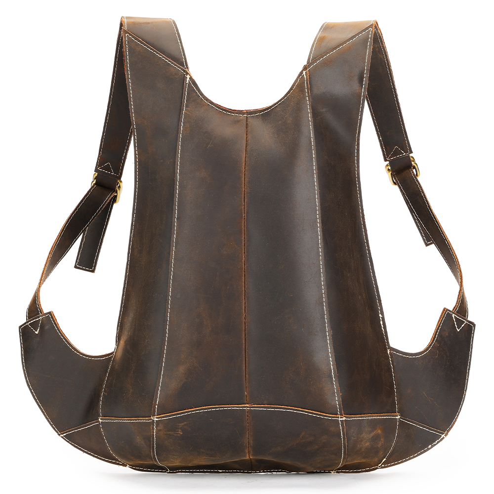 Durable Crazy Horse Leather Men’s Backpack - Classic Western Cowboy Style