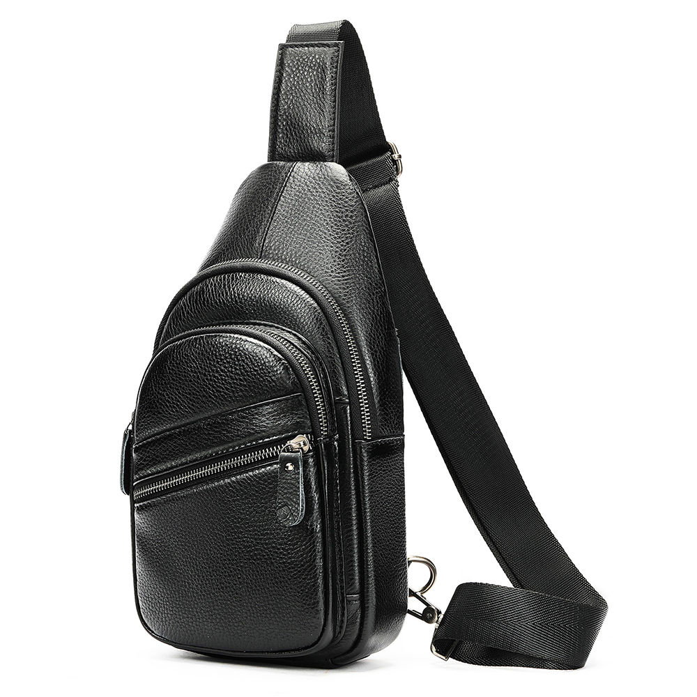 Premium Genuine Cowhide Leather Men's Chest Bag - Superior Quality and Style