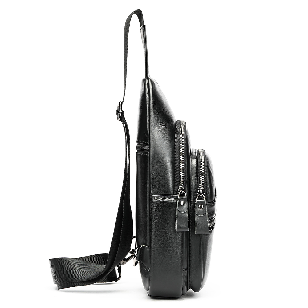 Premium Genuine Cowhide Leather Men's Chest Bag - Superior Quality and Style