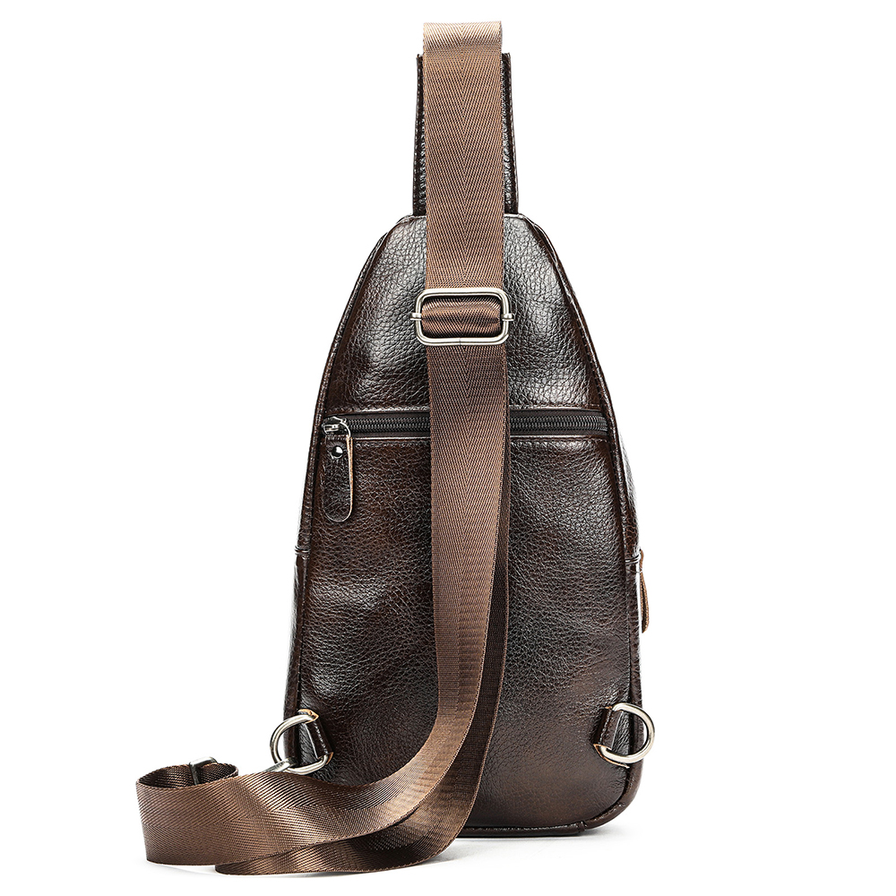Premium Genuine Cowhide Leather Men's Chest Bag - Superior Quality and Style