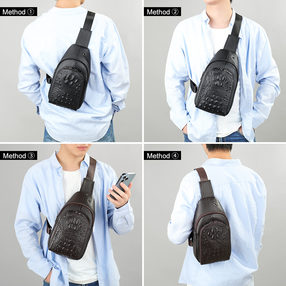 Premium Genuine Cowhide Leather Men's Chest Bag - Superior Quality and  Durable