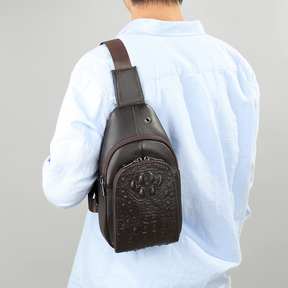Premium Genuine Cowhide Leather Men's Chest Bag - Superior Quality and  Durable