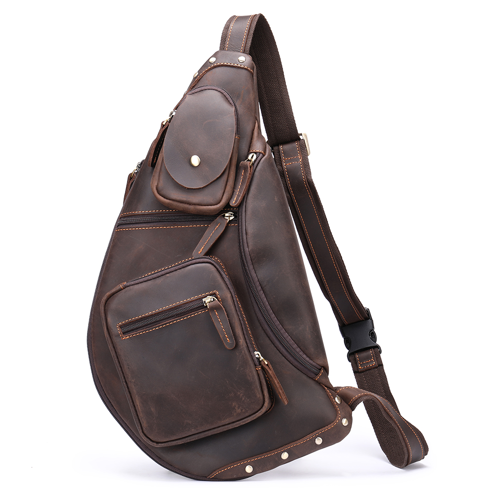 Premium Genuine Cowhide Leather Men's Chest Bag - Superior Quality and  Durable