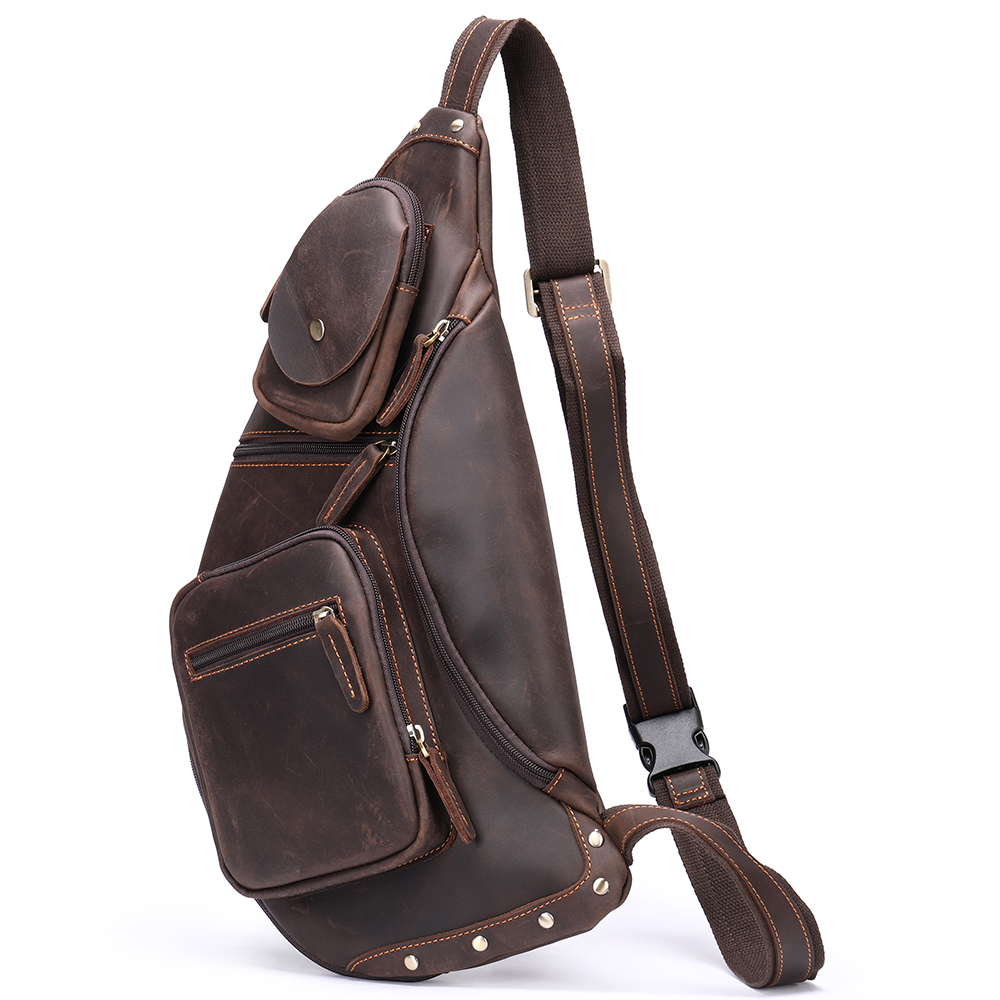 Premium Genuine Cowhide Leather Men's Chest Bag - Superior Quality and  Durable