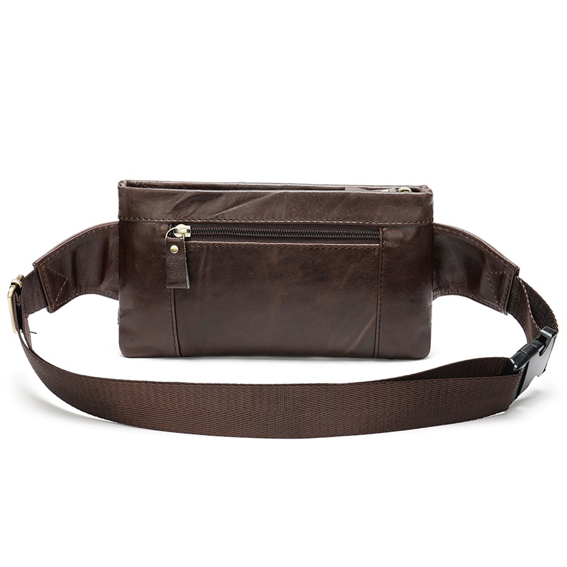 High-Quality Crazy Horse Leather Waist and Chest Bag - Durable and Practical with Multiple Pockets