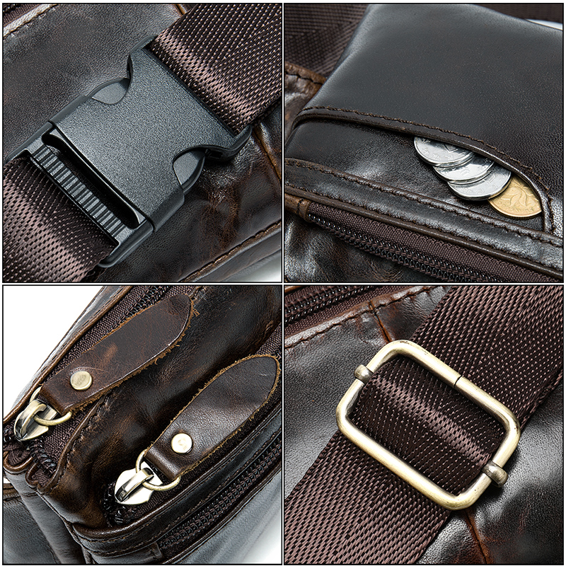 Innovative Crazy Horse Leather Belt and Chest Bag - Ultimate Durability and Functionality