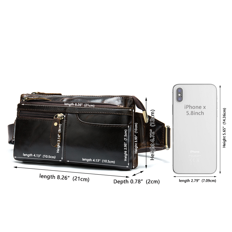 Innovative Crazy Horse Leather Belt and Chest Bag - Ultimate Durability and Functionality