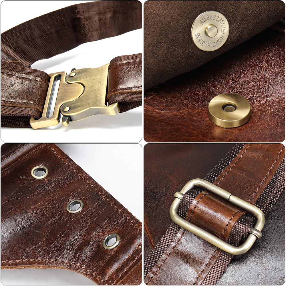 Innovative Crazy Horse Leather Belt and Chest Bag - Ultimate Durability and Functionality