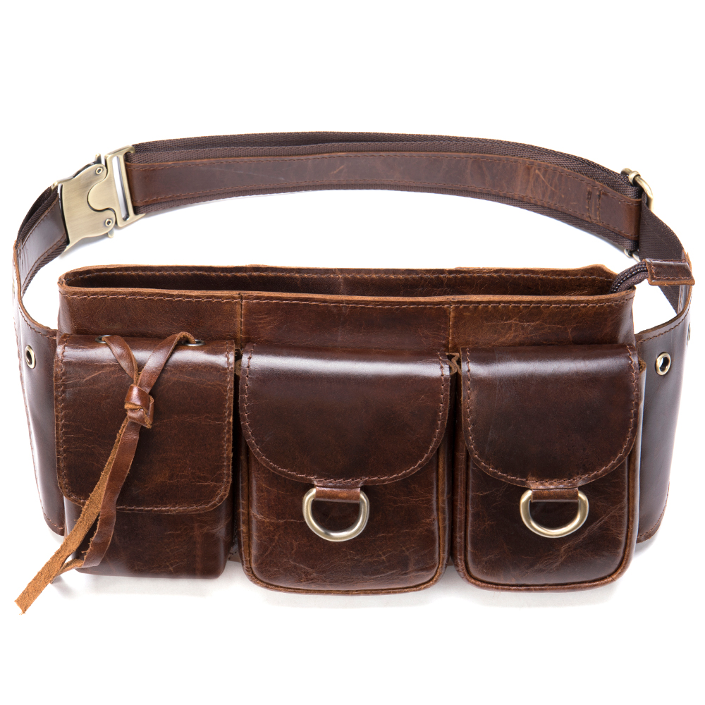 Innovative Crazy Horse Leather Belt and Chest Bag - Ultimate Durability and Functionality