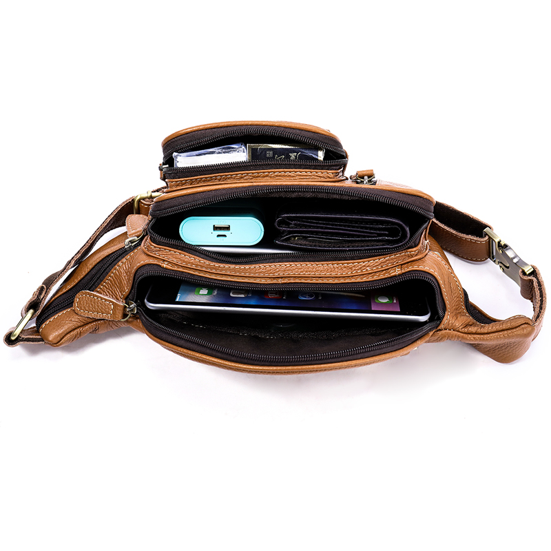 Innovative Crazy Horse Leather Belt and Chest Bag - Ultimate Durability and Functionality