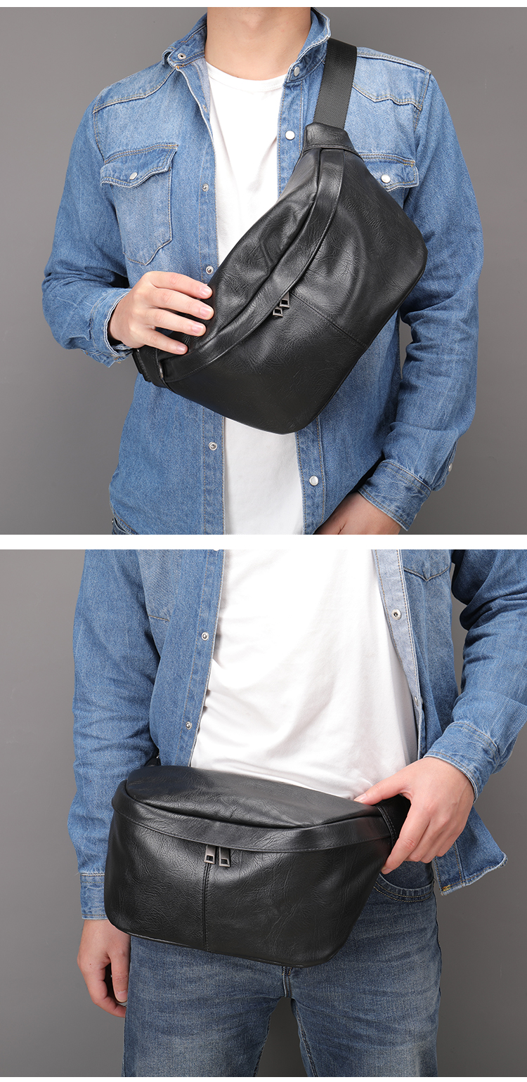 Innovative Crazy Horse Leather Belt and Chest Bag - Ultimate Durability and Functionality