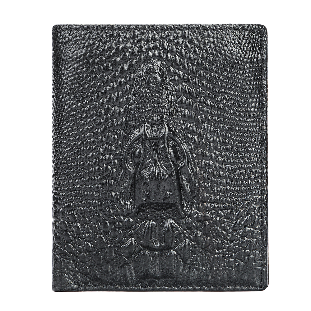 Top-Quality Crocodile Cowhide Leather Wallet - RFID Protection, Durability, and Functionality