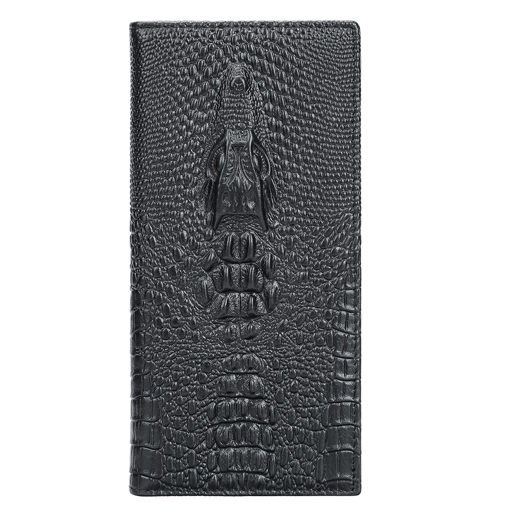 Top-Quality Crocodile Cowhide Leather Wallet - RFID Protection, Durability, and Functionality