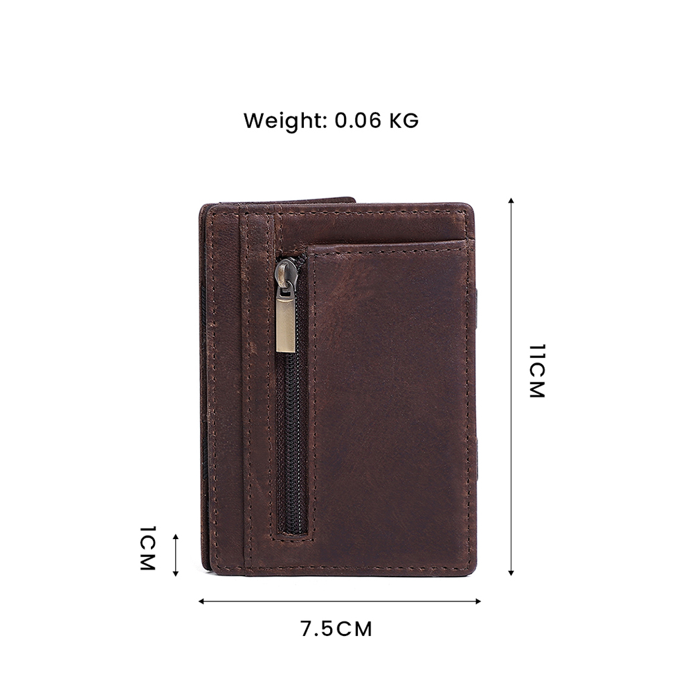 Large Capacity Vintage Slim Business Card Bag Holder RFID Leather Wallet Custom Logo Multifunctional Clip Luxury Money Small