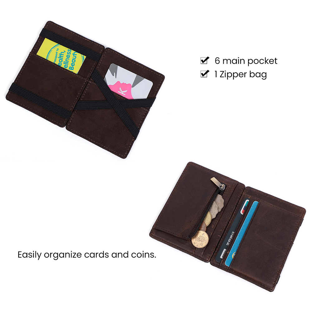 Large Capacity Vintage Slim Business Card Bag Holder RFID Leather Wallet Custom Logo Multifunctional Clip Luxury Money Small