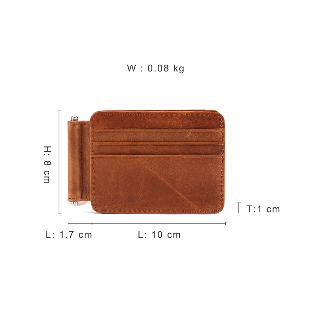Large Capacity Vintage Slim Business Card Bag Holder RFID Leather Wallet Custom Logo Multifunctional Clip Luxury Money Small