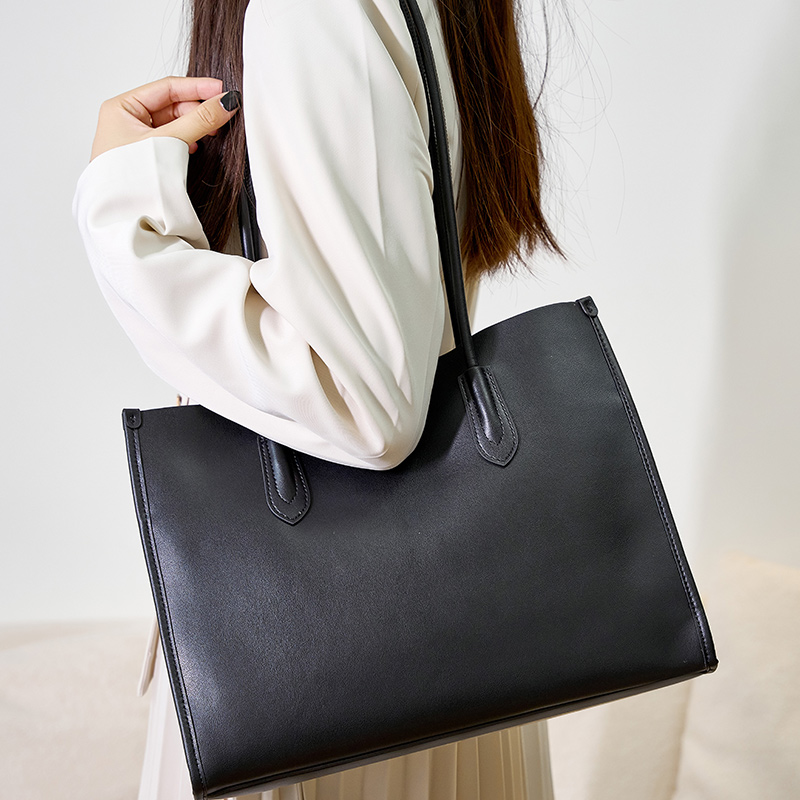 Elegant Genuine Cowhide Leather Lady Handbag - Timeless Grace