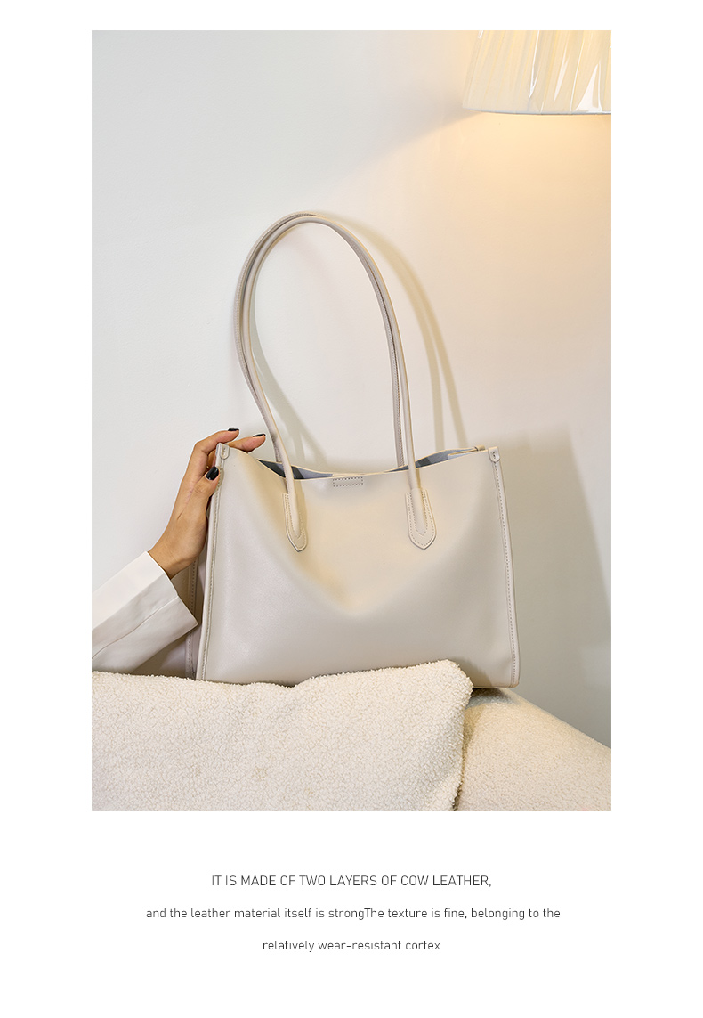 Elegant Genuine Cowhide Leather Lady Handbag - Timeless Grace