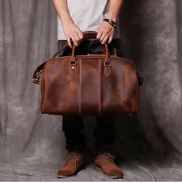 Vintage Leather Duffel Bag
