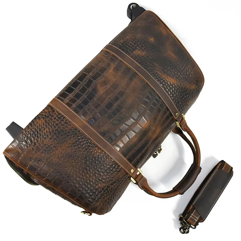 Leather Travel Duffel Bag
