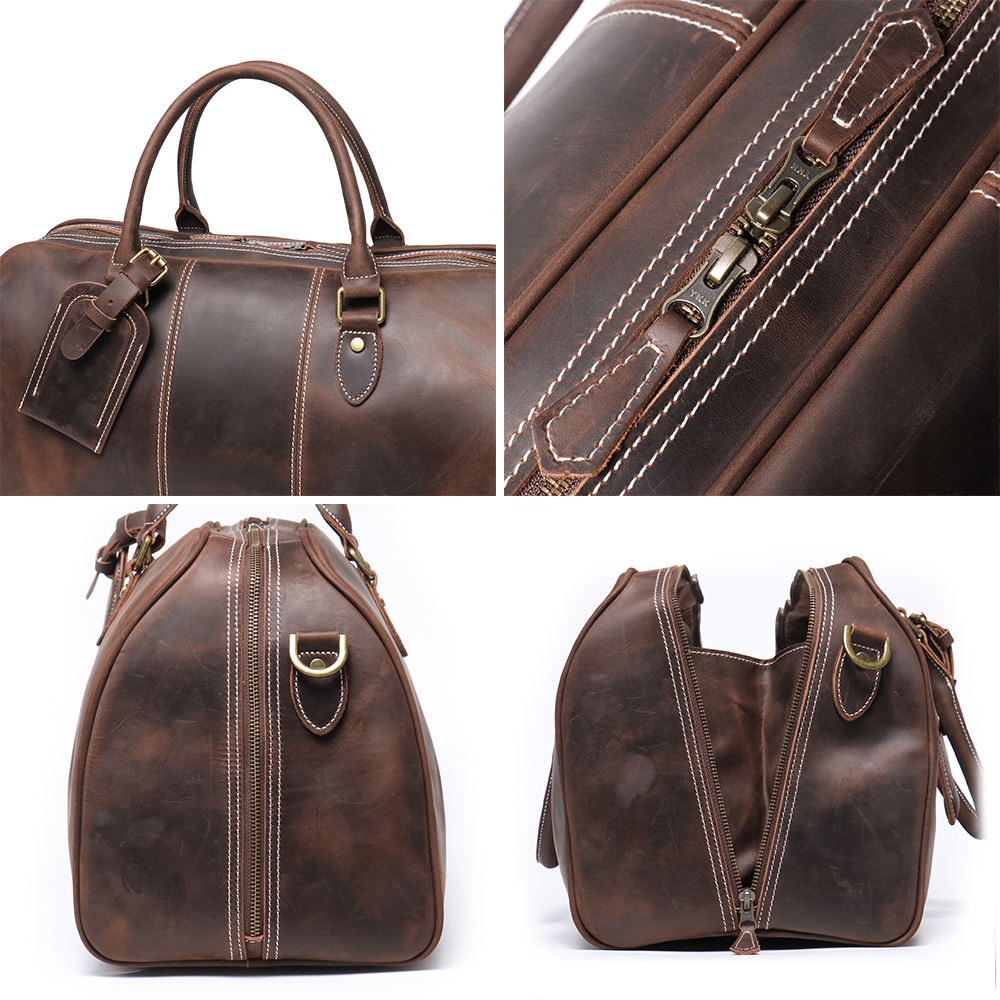 Vintage Leather Duffel Bag