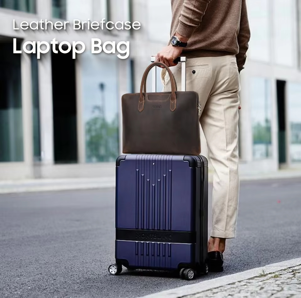 Brown Leather Laptop Bag