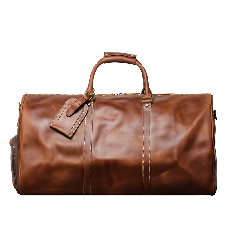 Leather Travel Duffel Bag