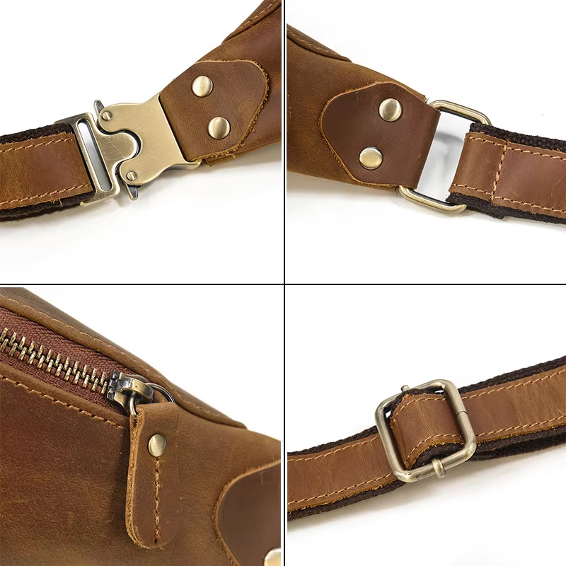 Brown Leather Adjustable Belt Bag