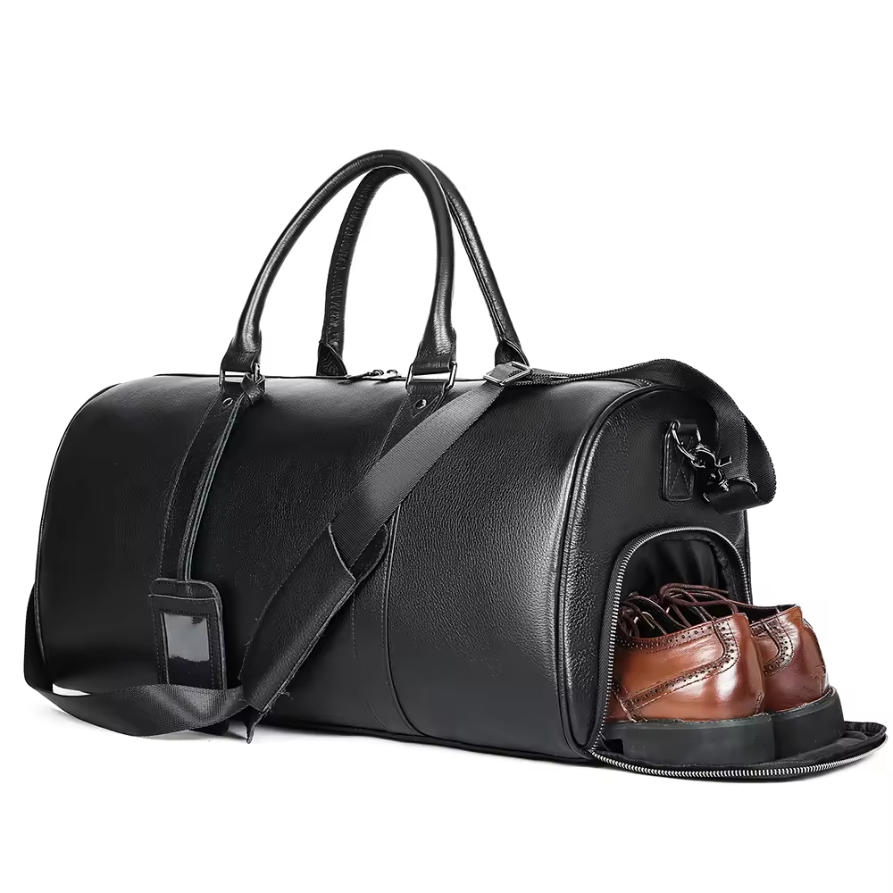 Leather Travel Duffel Bag