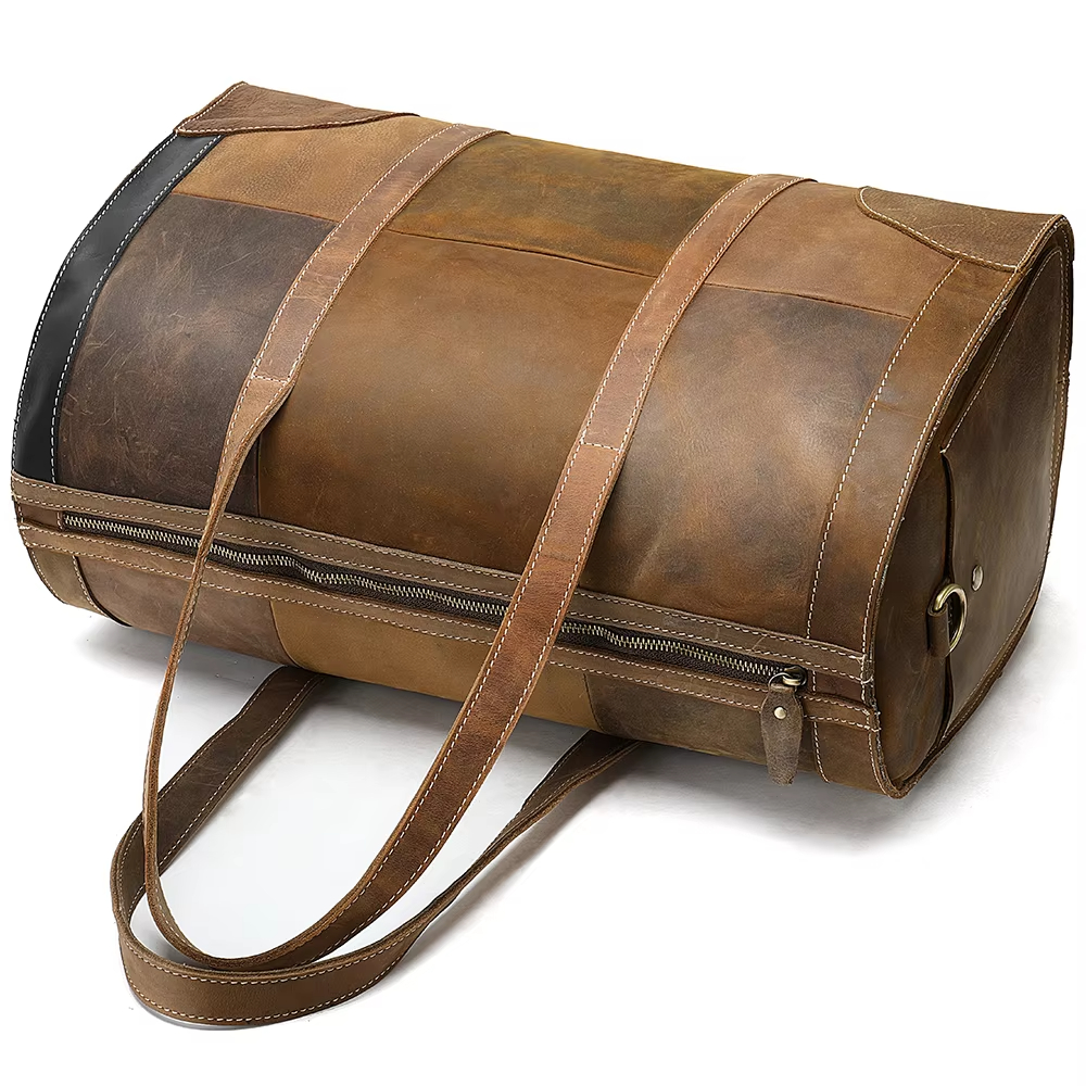 Leather Travel Duffel Bag