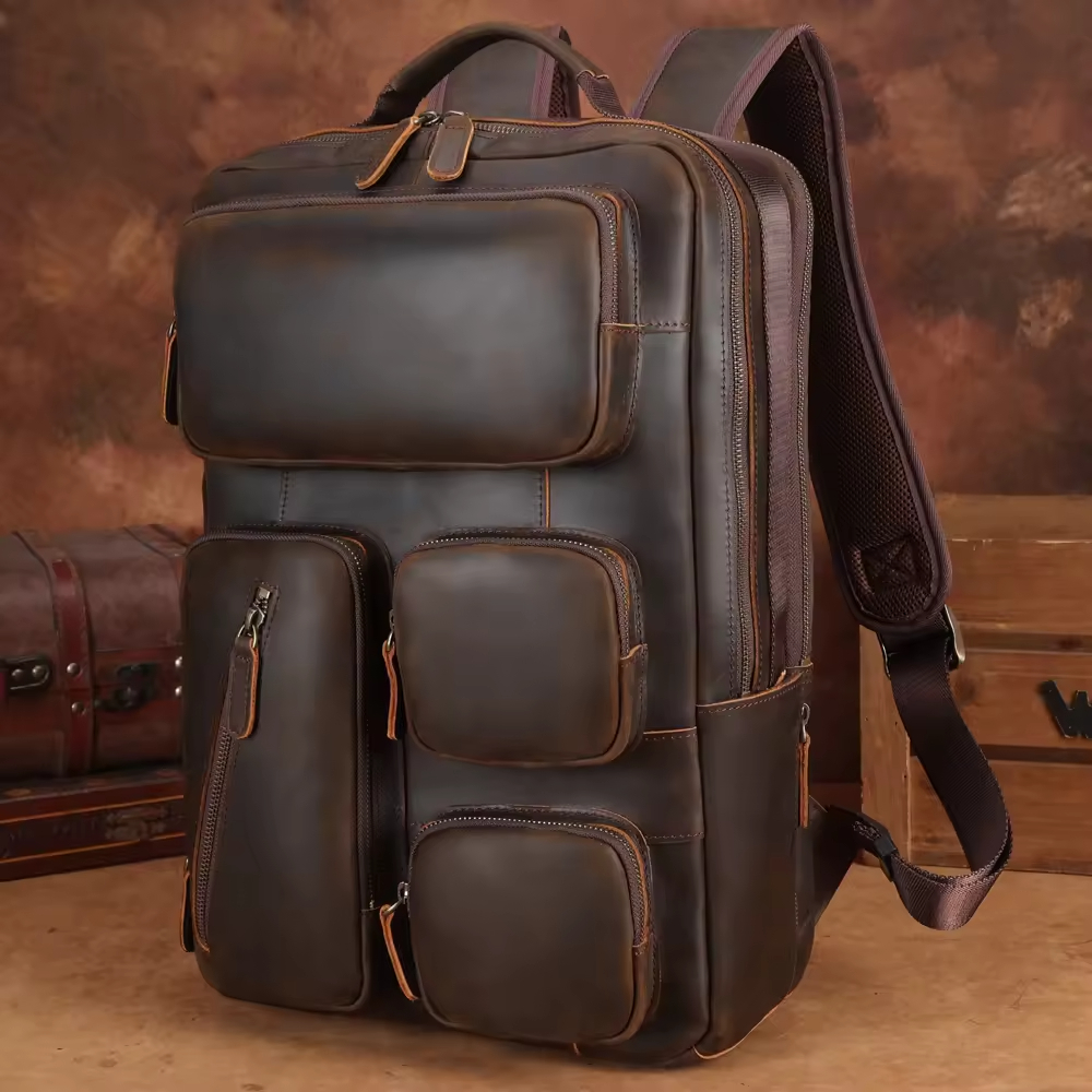 Leather Travel Backpack