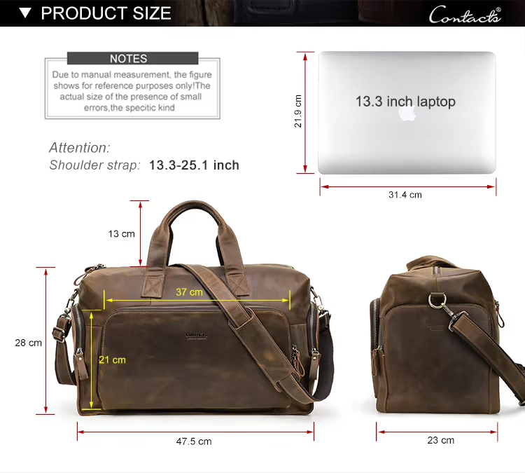 Leather Travel Duffel Bag