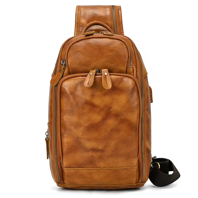 Brown Leather Sling Bag