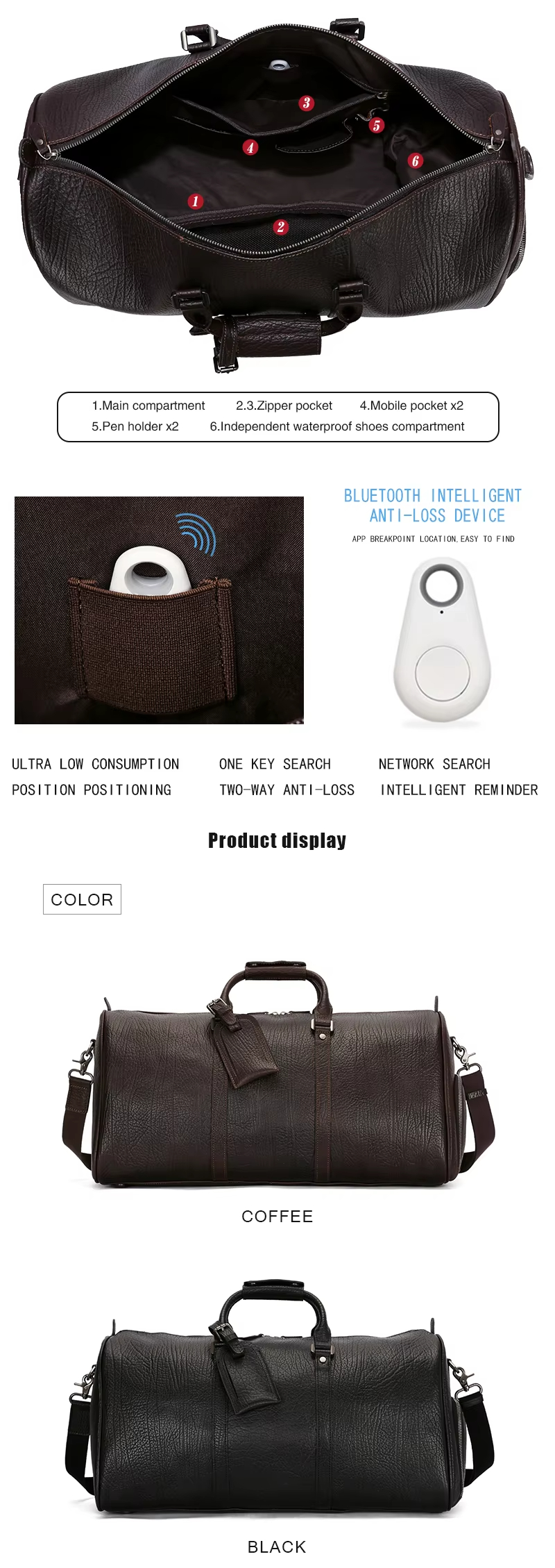 Full Grain Leather Duffel Bag