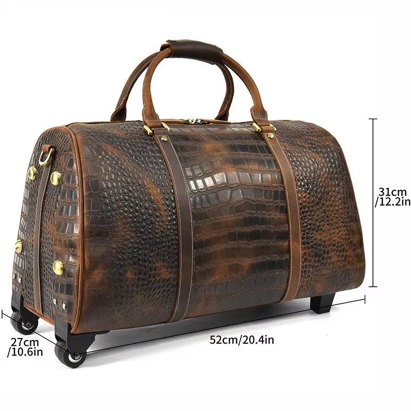 Leather Travel Duffel Bag