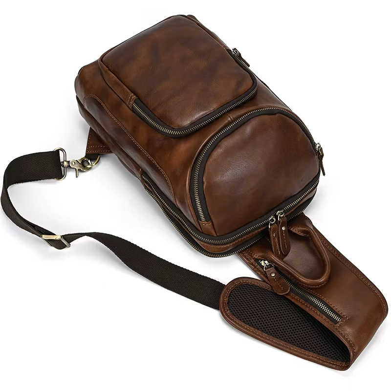Brown Leather Sling Bag