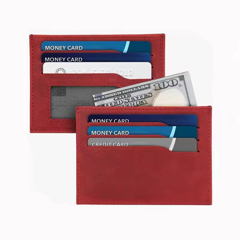 Red Leather Card Holder