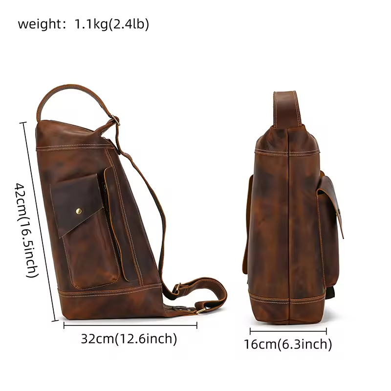 Vintage Leather Messenger Bag