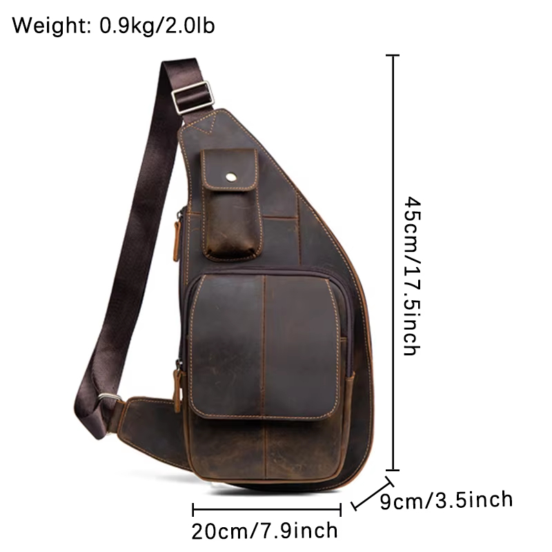 Vintage Leather Crossbody Sling Bag