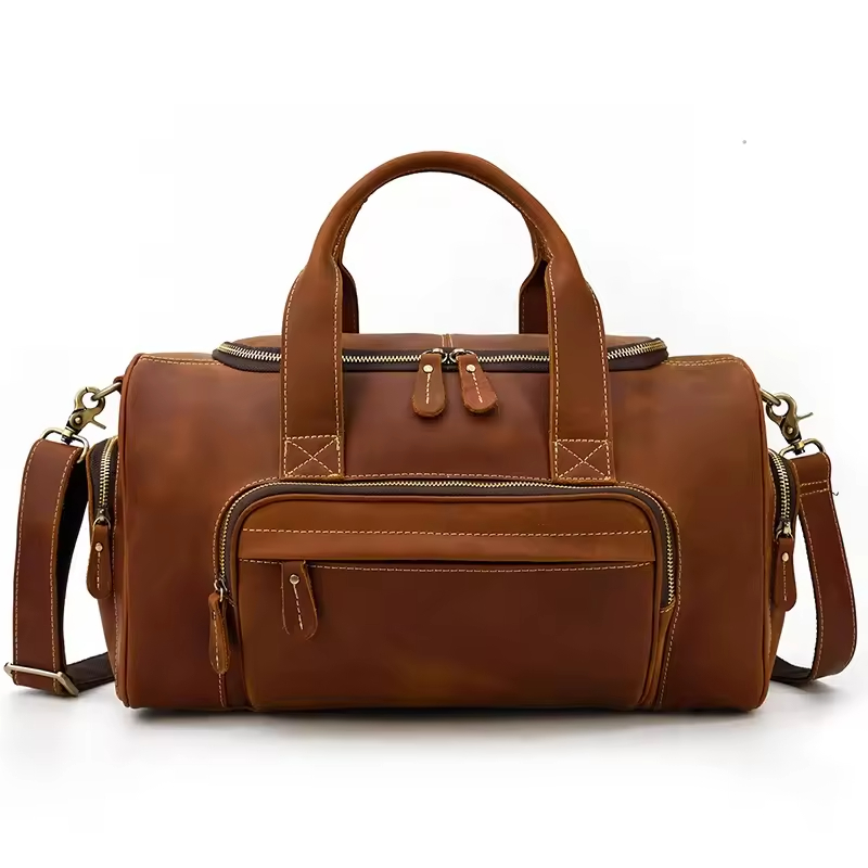 Leather Travel Duffel Bag