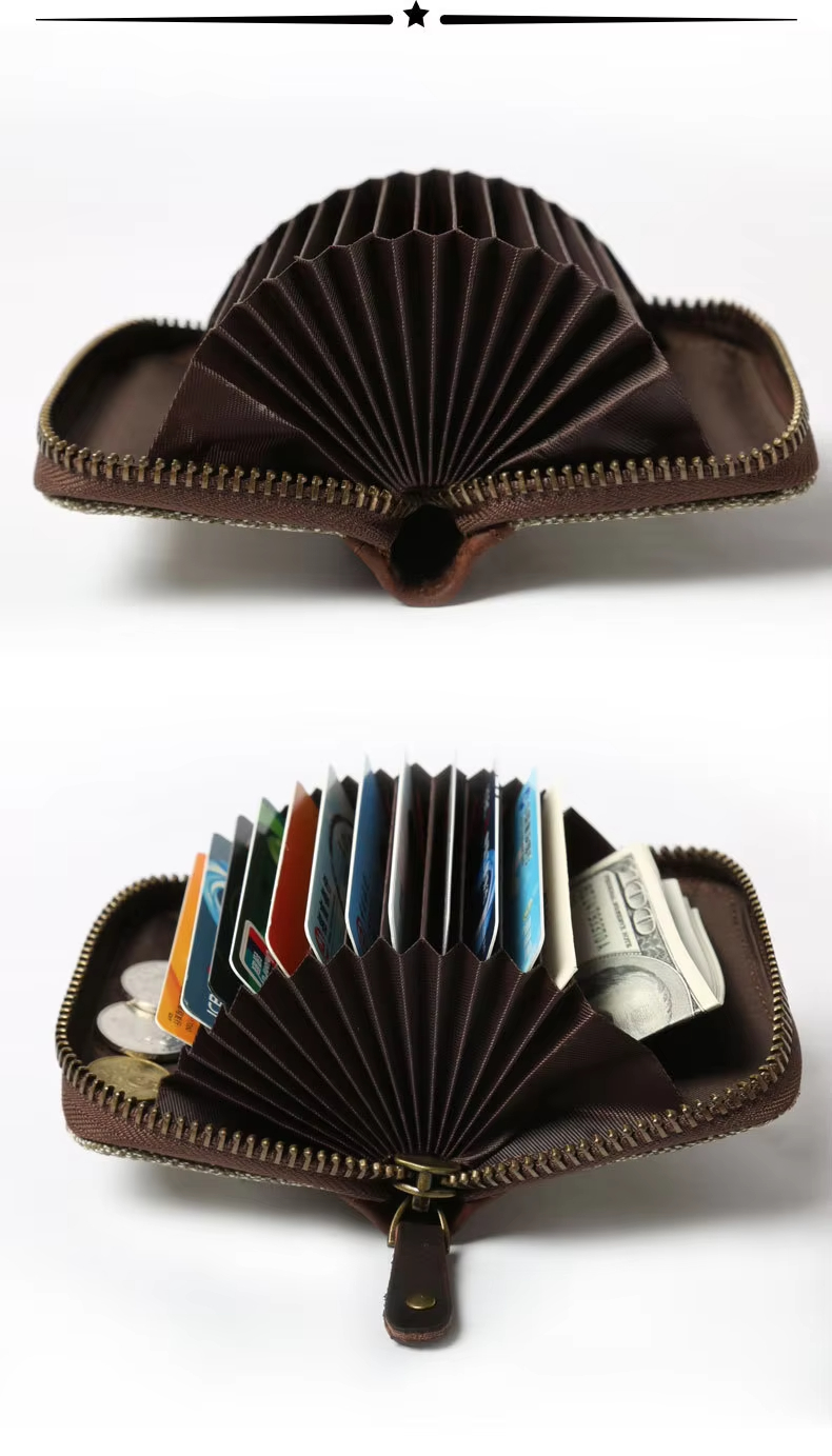 Brown Zipper Card Wallet