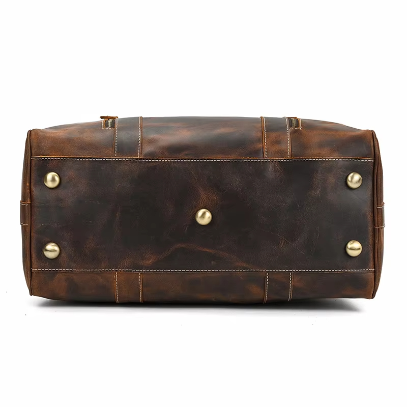 Vintage Leather Travel Duffel Bag