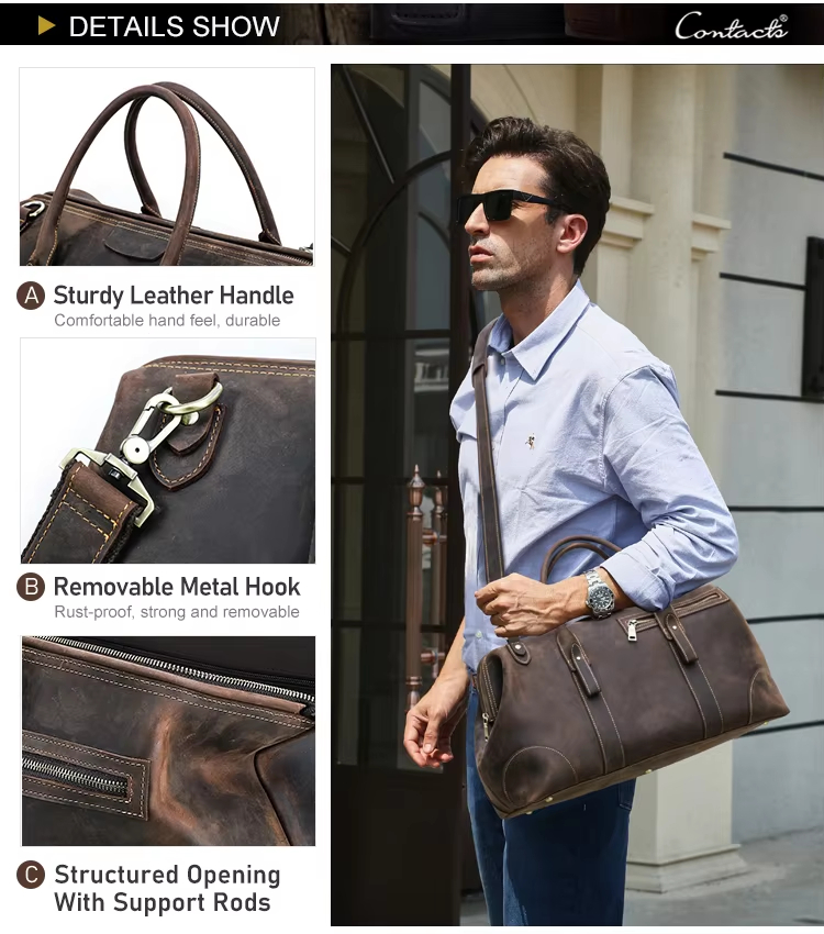 Crazy Horse Leather Travel Bag