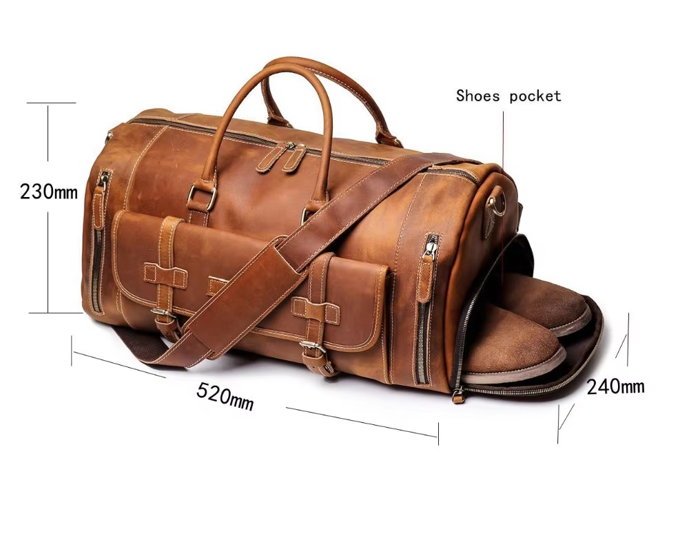 Leather Travel Duffel Bag