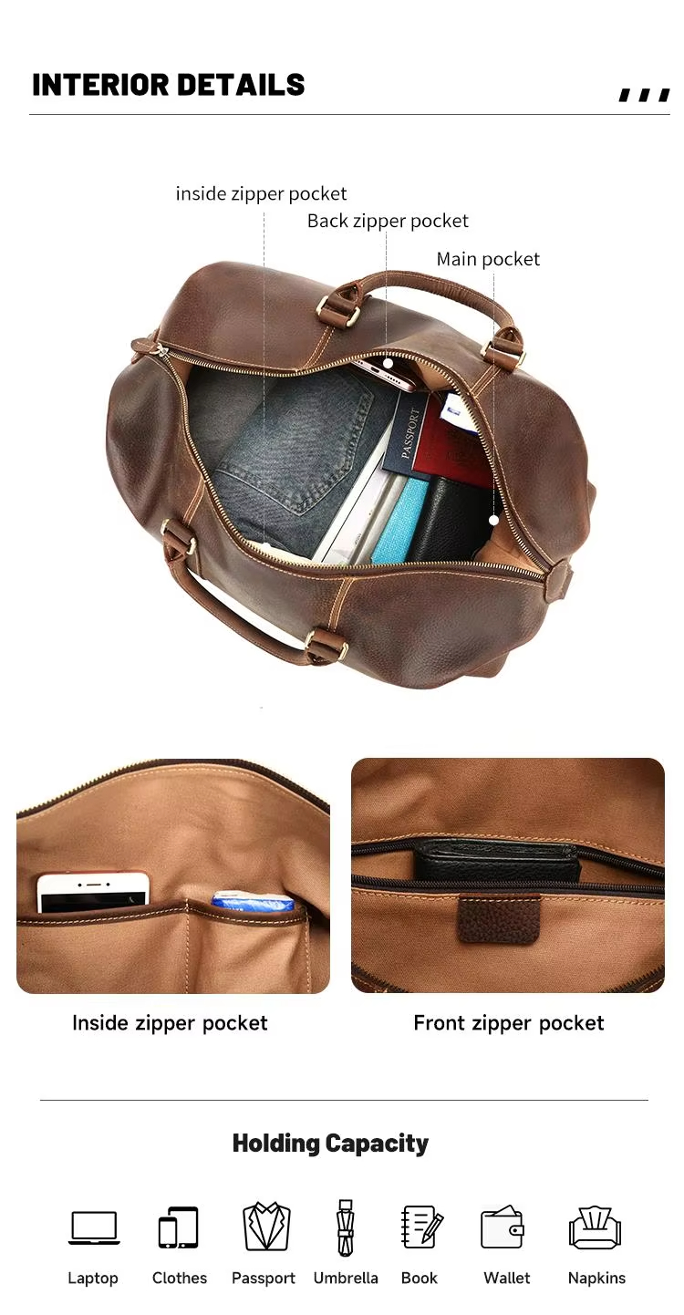 Cowhide Leather Travel Bag