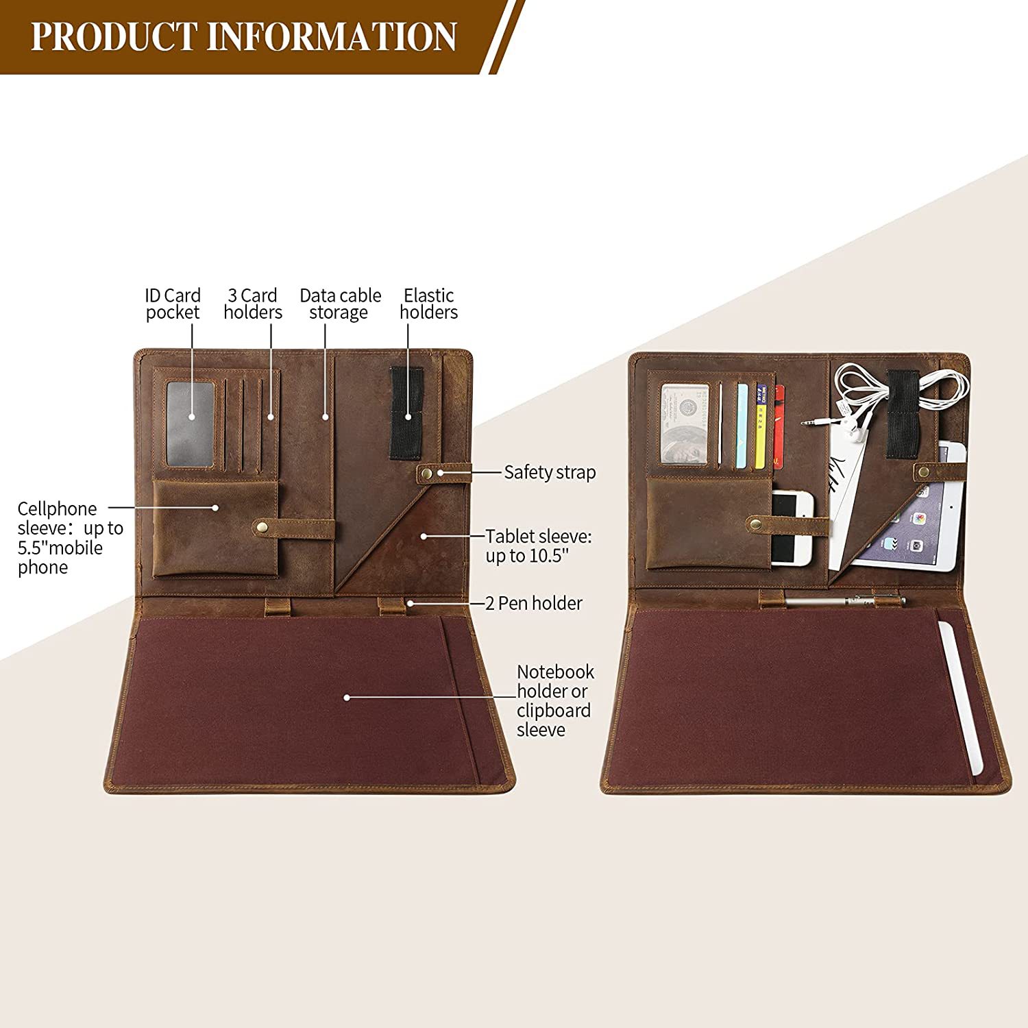 Leather Portfolio Organizer