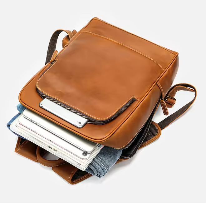 Leather Laptop Backpack